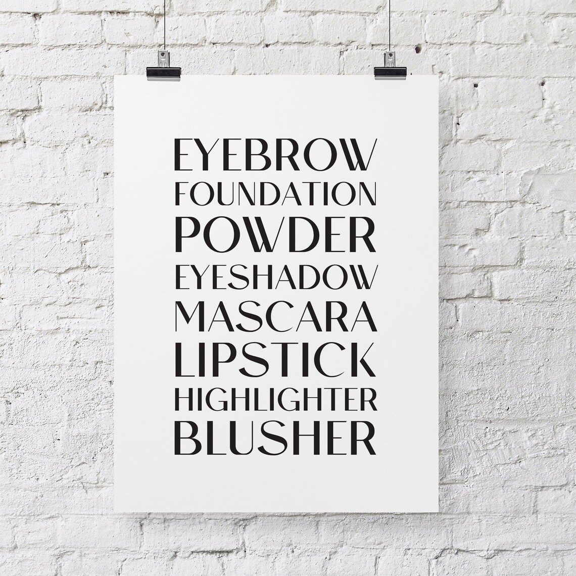 Typography Art Print Makeup Art Modern Wall Art Wall Art Print Graphic Poster Minimalist Art Print Monochrome Prints - Image 3