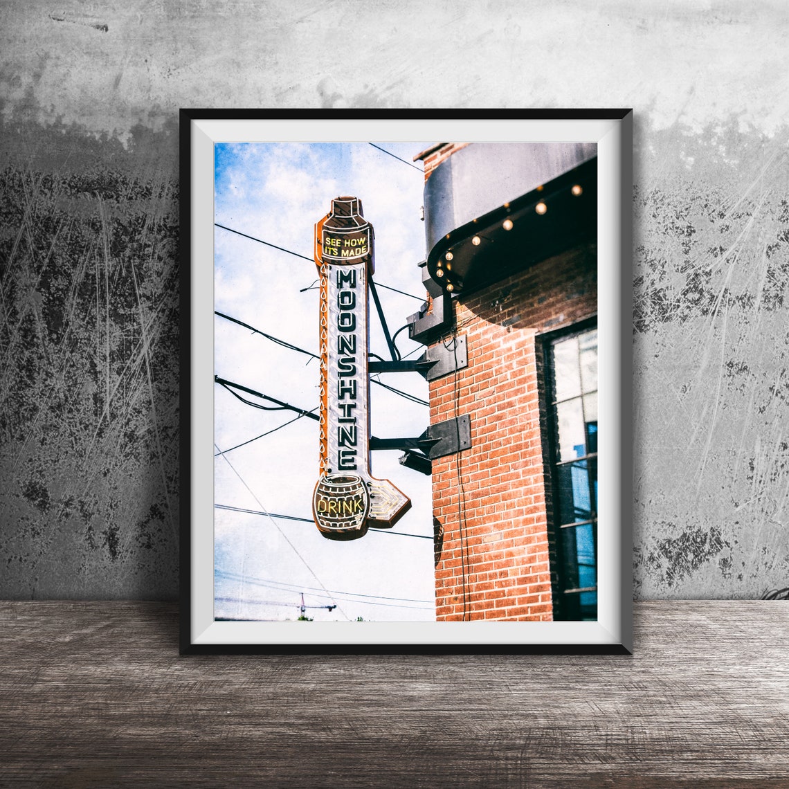 Ole Smoky Moonshine Jug Tall Vertical Neon Sign Nashville Poster