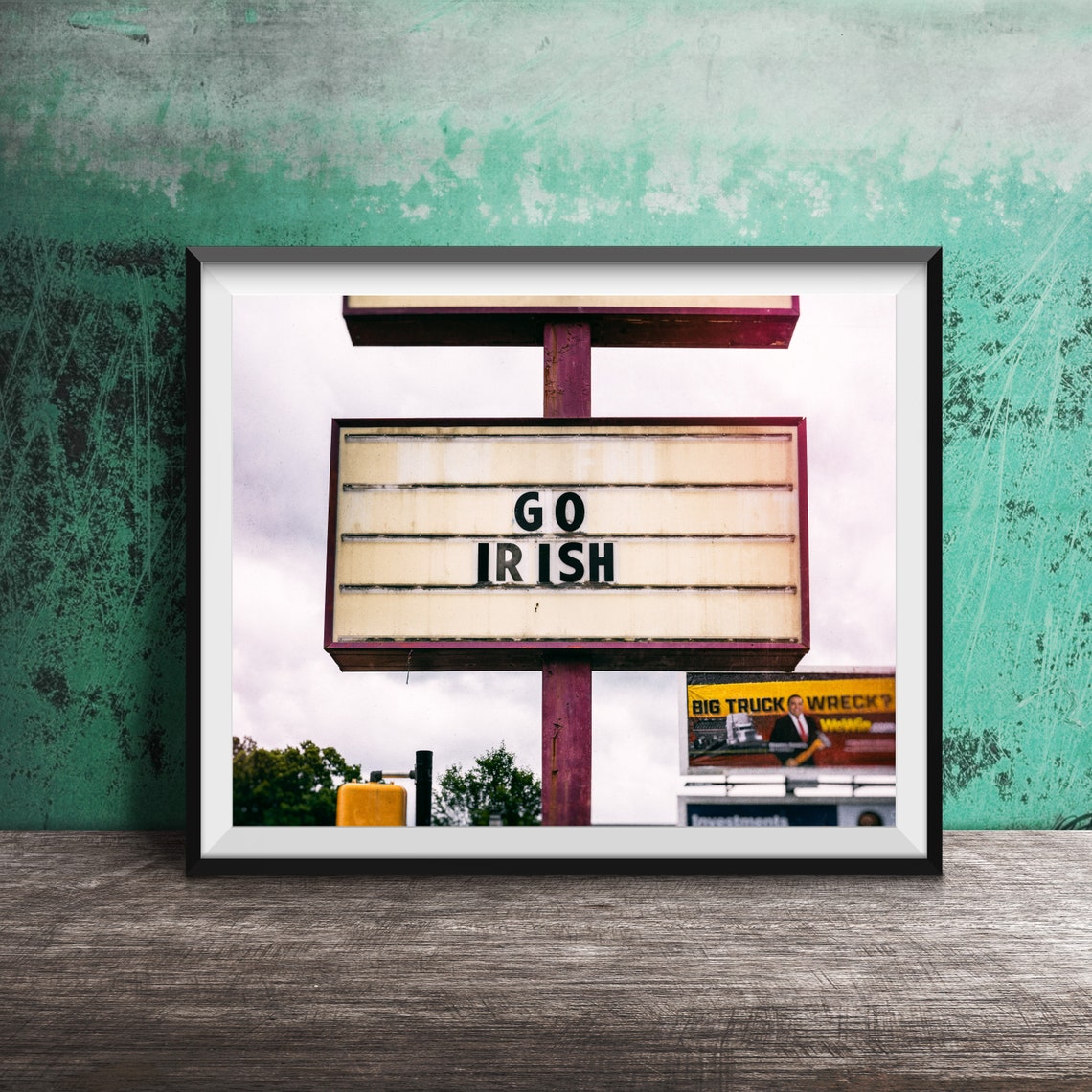 Go Irish Changeable Letter Roadside Sign Notre Dame Fan Poster