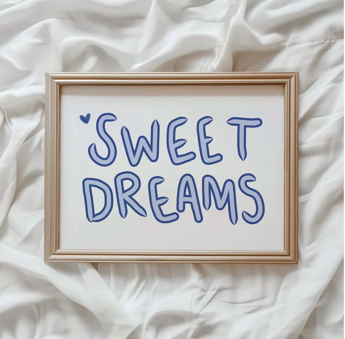 Sweet Dreams Typography Wall Art, Bedroom Poster - Image 3