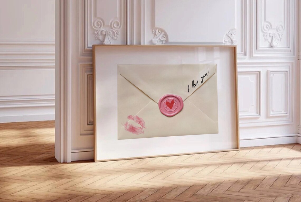 I Love You Letter Print, Vintage Pink Love Note - Image 3