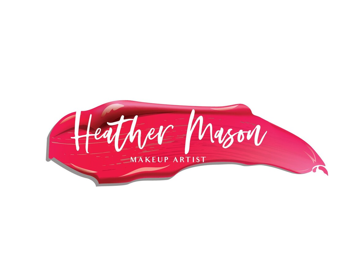 Heather Mason Makeup Artist Red Lipstick Swatch Logo Design Poster