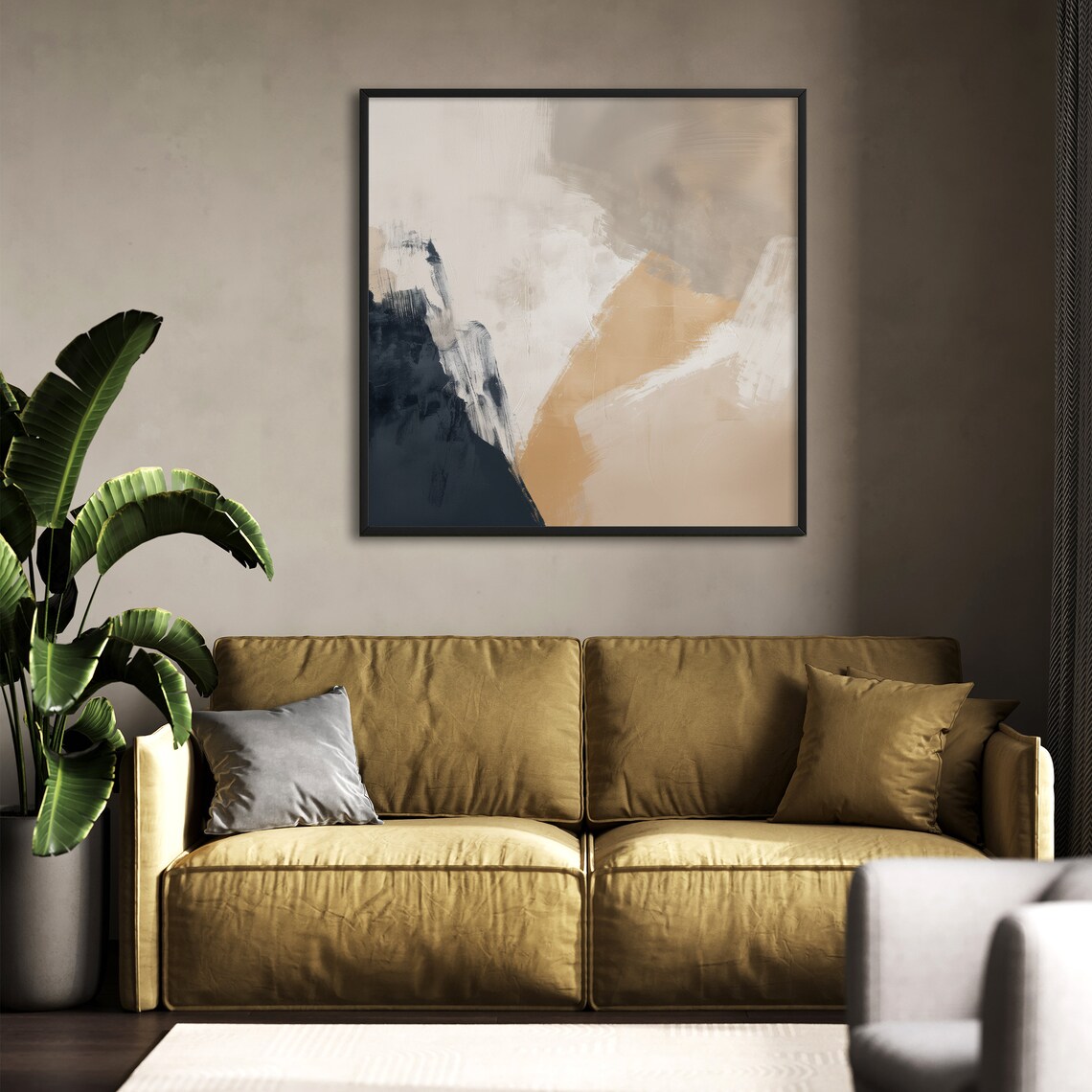 Modern Abstract Square Art Print, Japandi Decor - Image 4