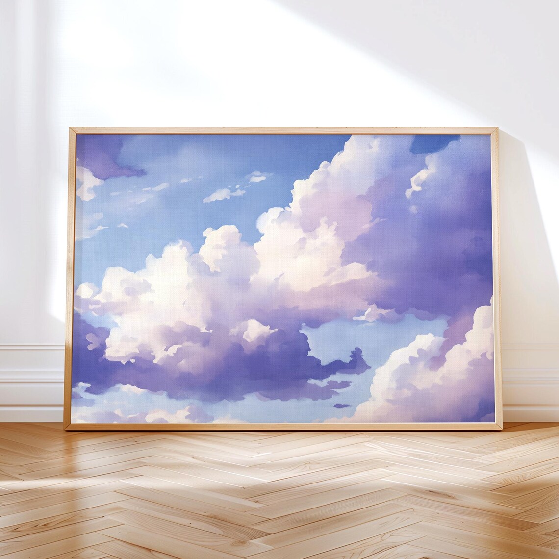 Purple Clouds Painting, Coquette Girls Room Decor