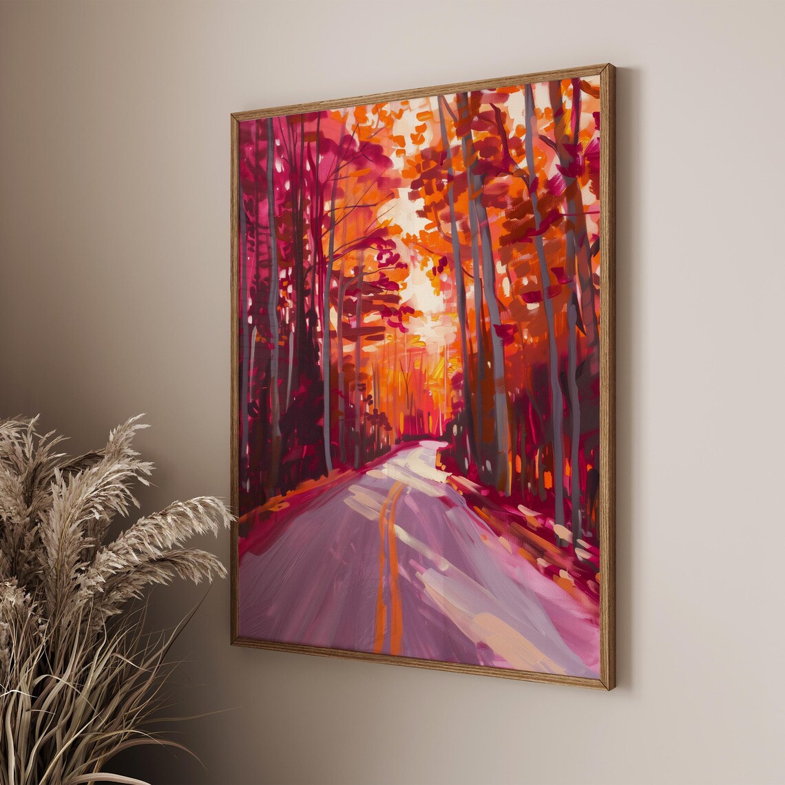Autumn Forest Landscape Painting, Fall Trees Art Print - Image 3