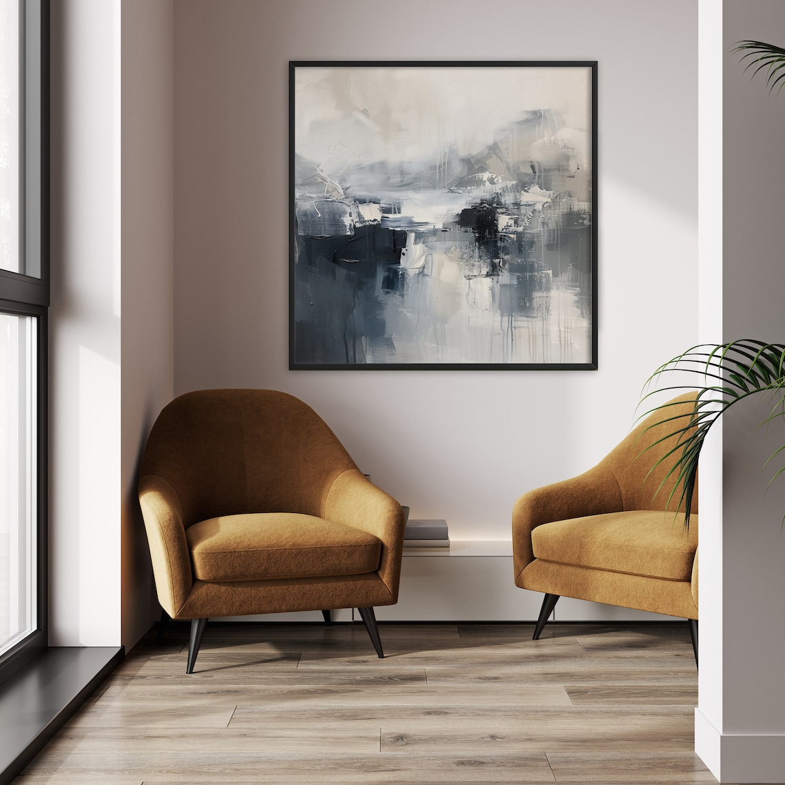 Modern Abstract Square Wall Art, Japandi Decor - Image 4