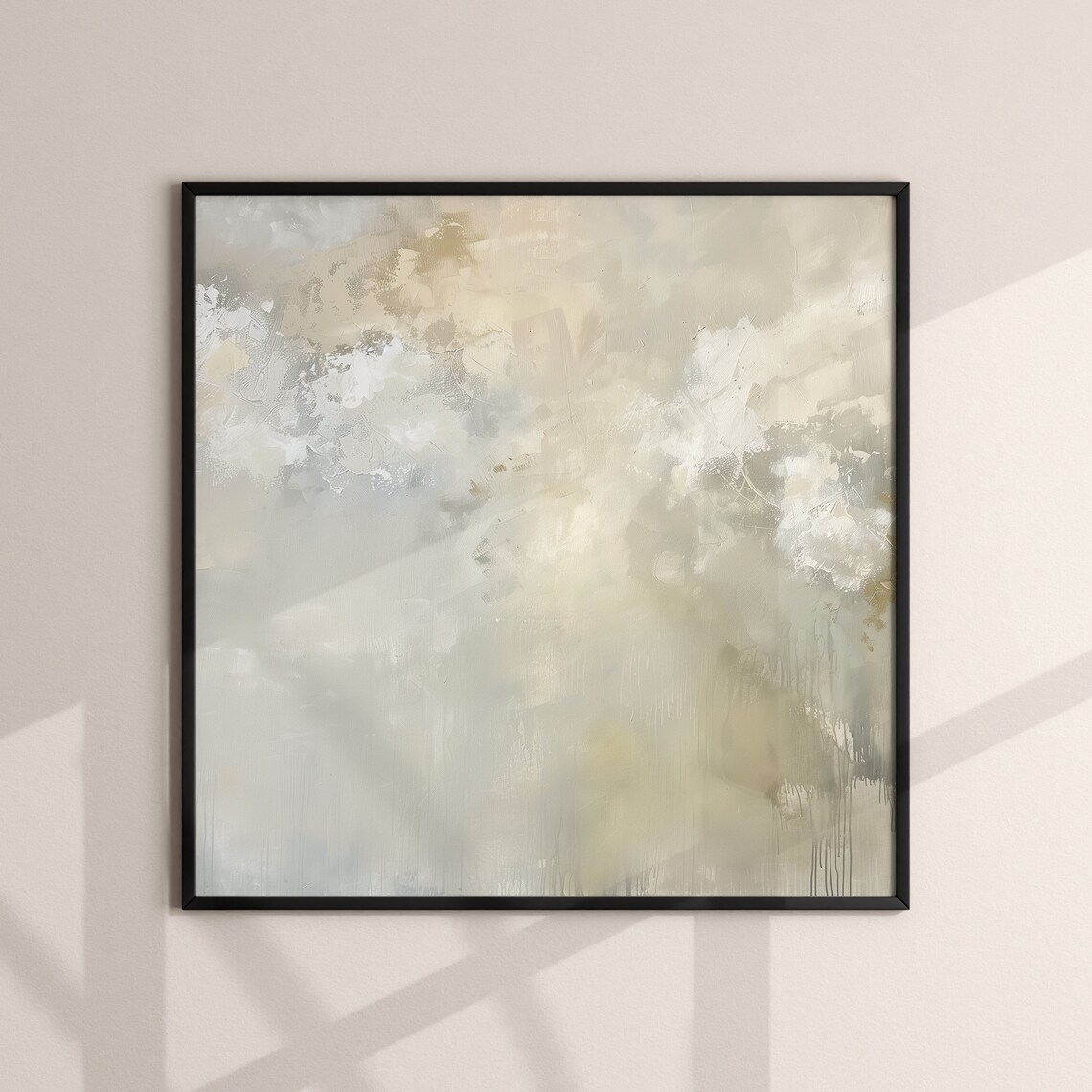 Modern Abstract Square, Japandi Brush Strokes