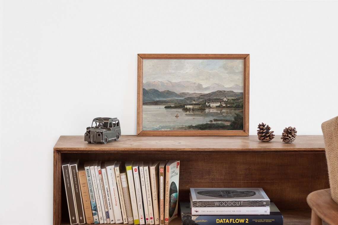 Vintage European Village Oil Painting, Travel Poster - Image 2