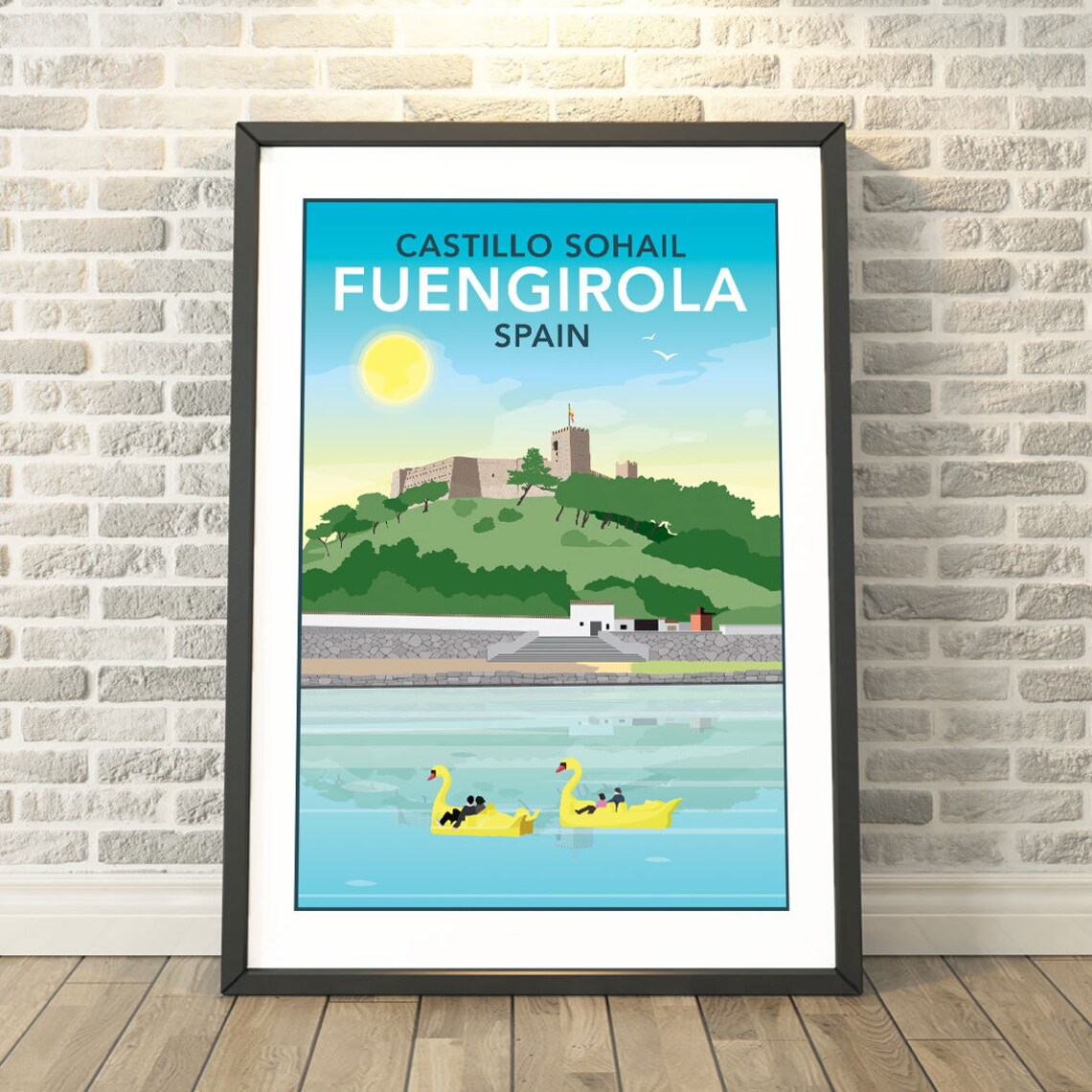 Castillo Sohail Fuengirola Spain Travel Poster