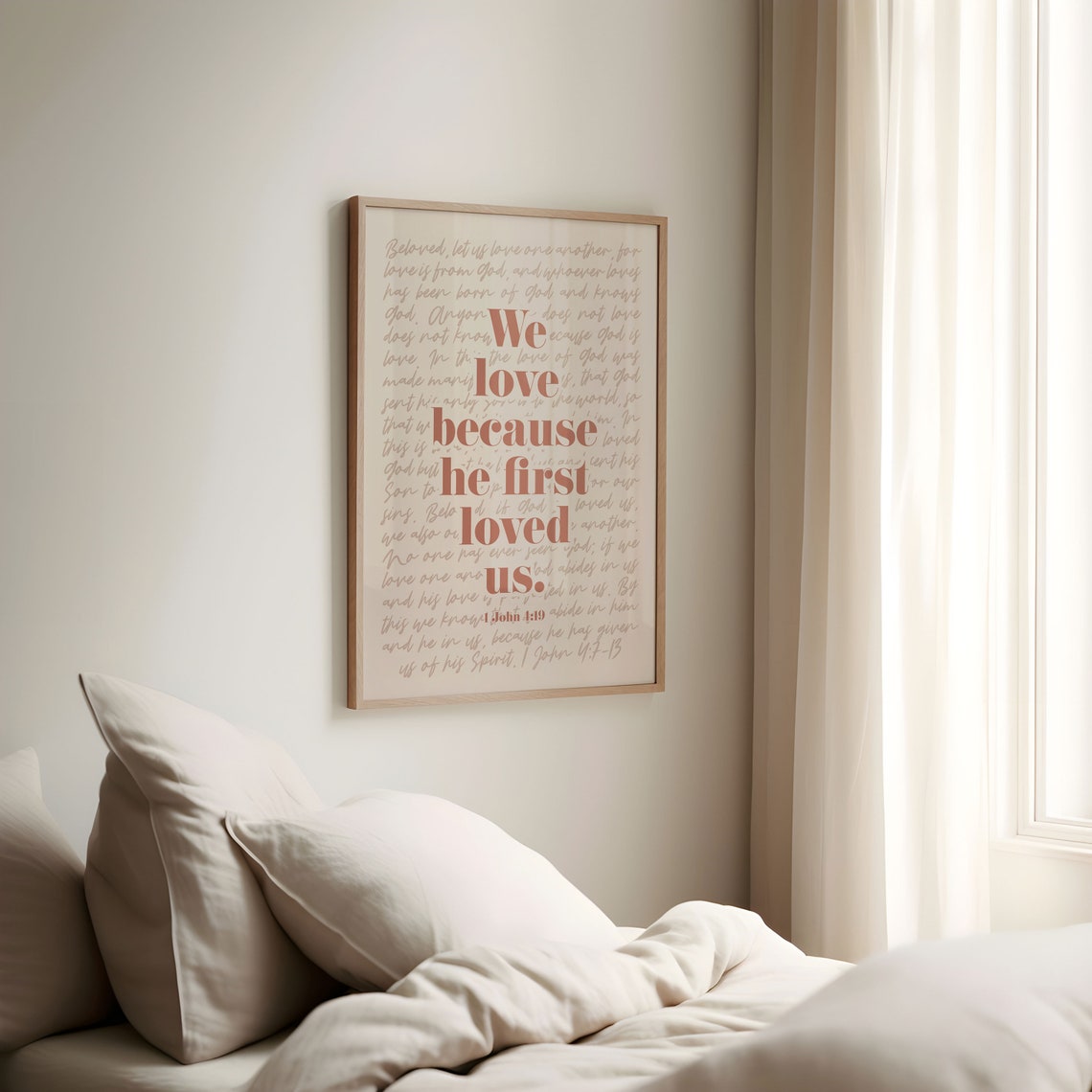 1 John 4 19 We Love Because He First Loved Us Rose Bible Poster - Image 3