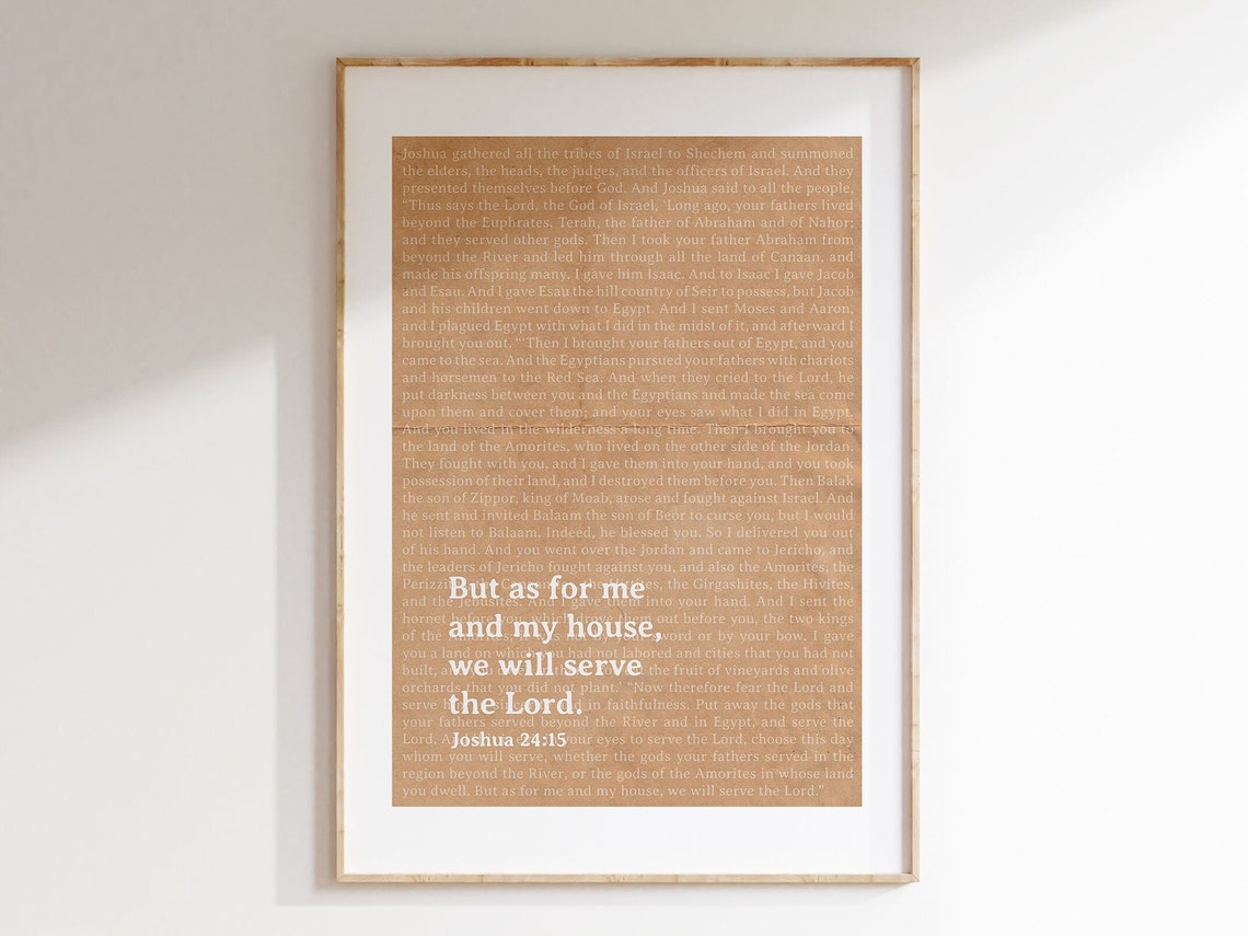 We Will Serve The Lord Bible Verse Artwork Print Joshua Print Joshua 2415 Christian Artwork Home Decor