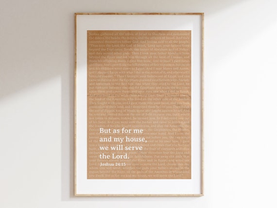 We Will Serve The Lord Bible Verse Artwork Print Joshua Print Joshua 2415 Christian Artwork Home Decor