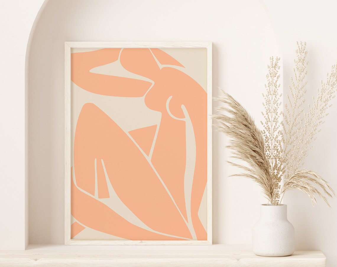Henri Matisse Style Orange Abstract Cut Out Organic Shapes Art Print - Image 2