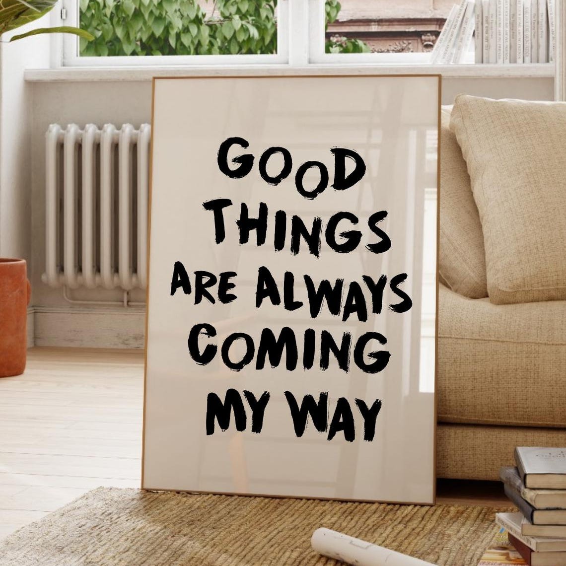 Motivational Quote Print Good Things Are Coming Minimalist Wall Art