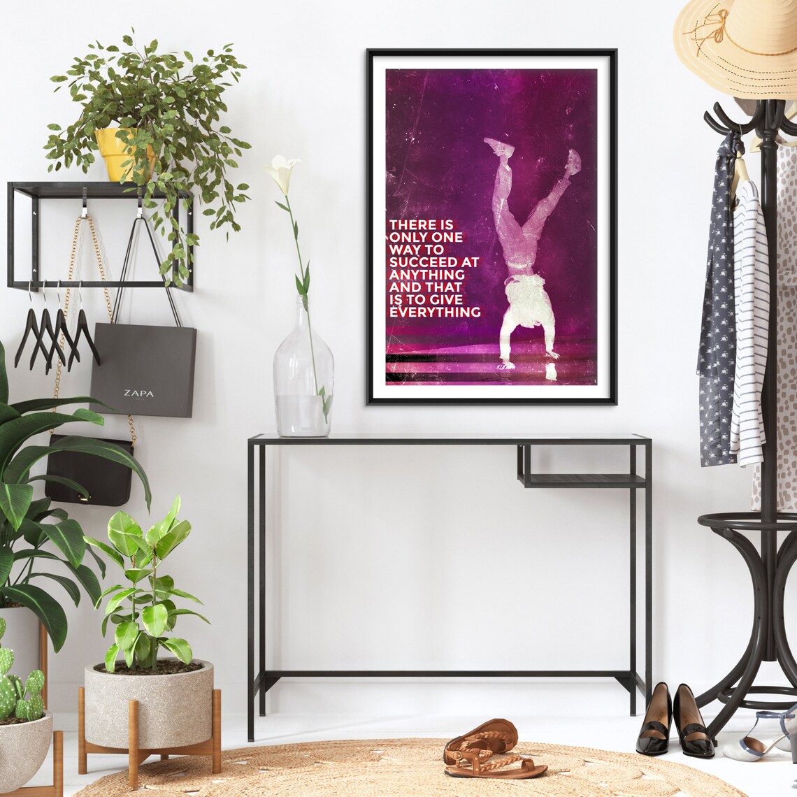 There Is Only One Way To Succeed Handstand Quote Gym Motivation Poster - Image 2