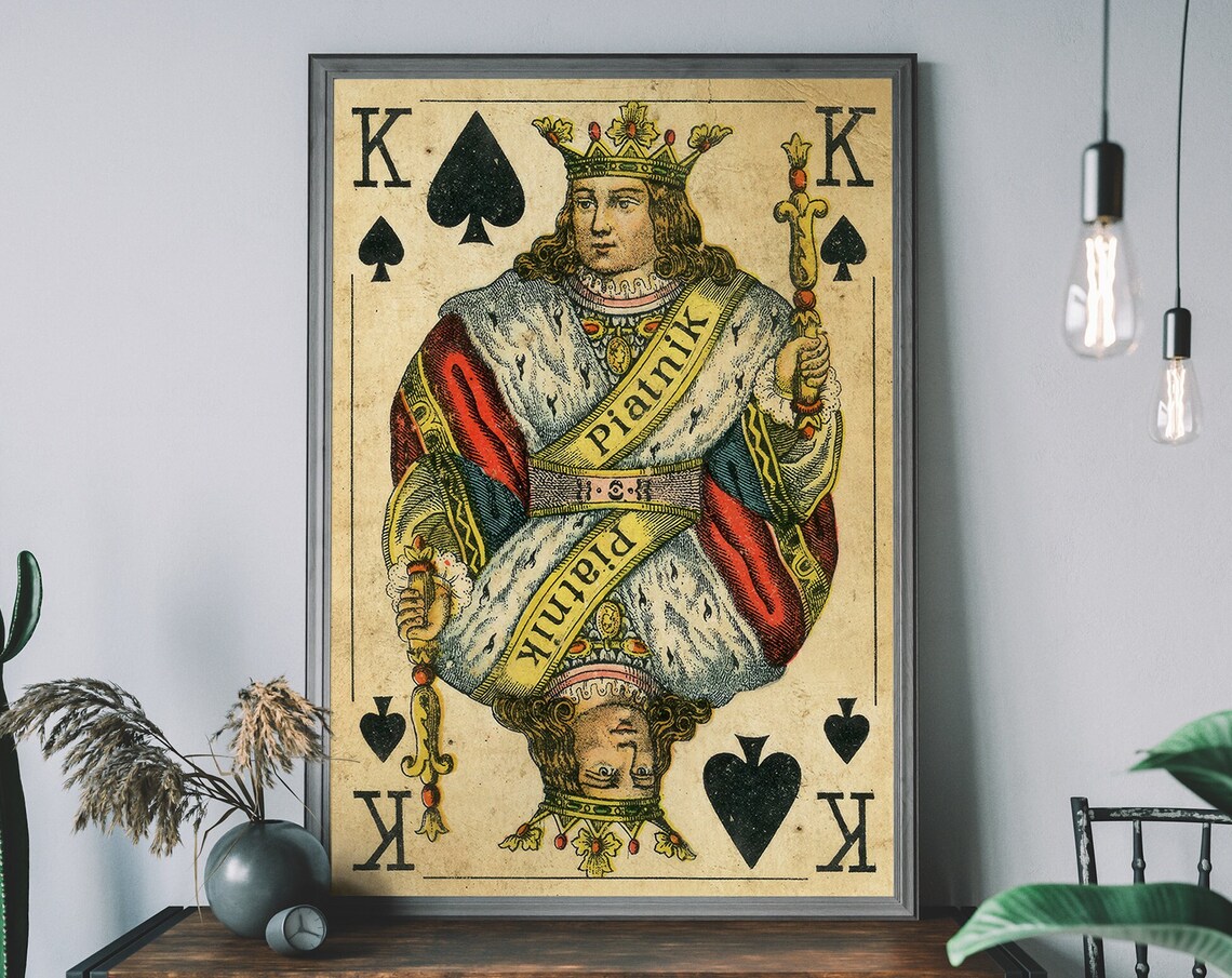 King Of Spades Vintage Playing Card Art Print
