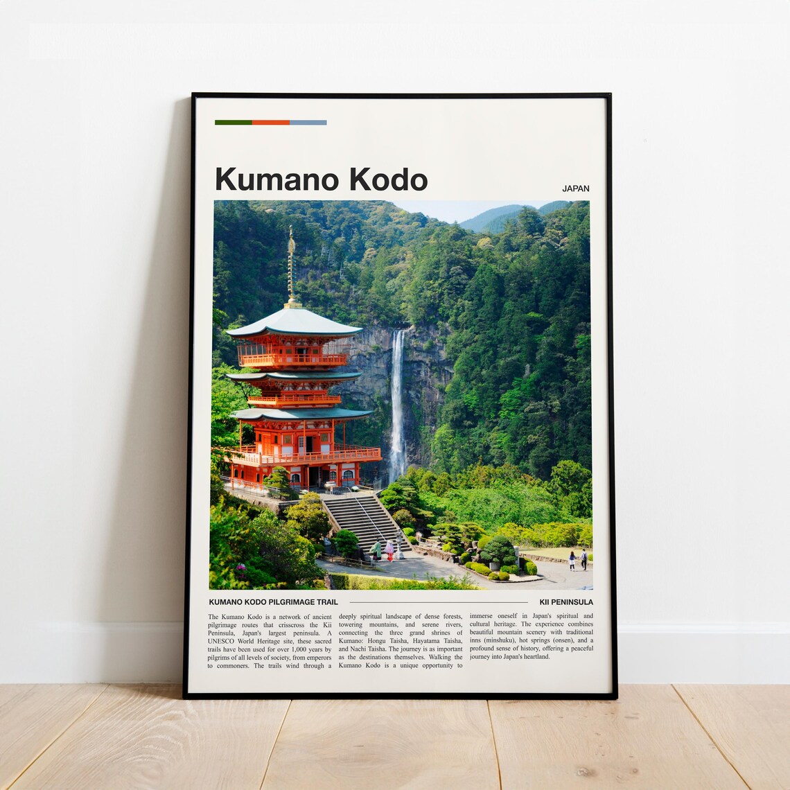Kumano Kodo Pilgrimage Trail Minimalist Travel Poster