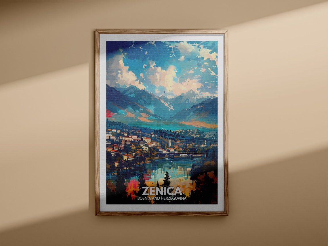 Zenica Print Zenica Travel Poster Bosnia And Herzegovina Wall Art Print Bosnia And Herzegovina Home Decor Travel Wall Art Decor - Image 3
