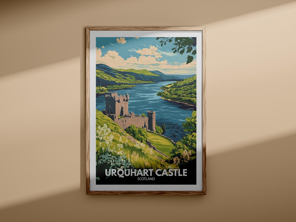 Urquhart Castle Scotland Loch Ness Shoreside Ruins Vintage Travel Poster - Image 3