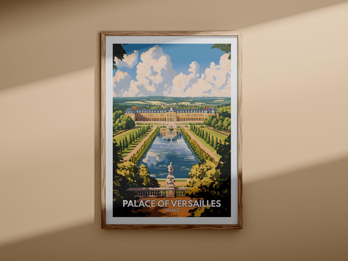 Palace Of Versailles Print Palace Of Versailles Travel Poster France Wall Art Print France Home Decor Travel Wall Art Decor - Image 3