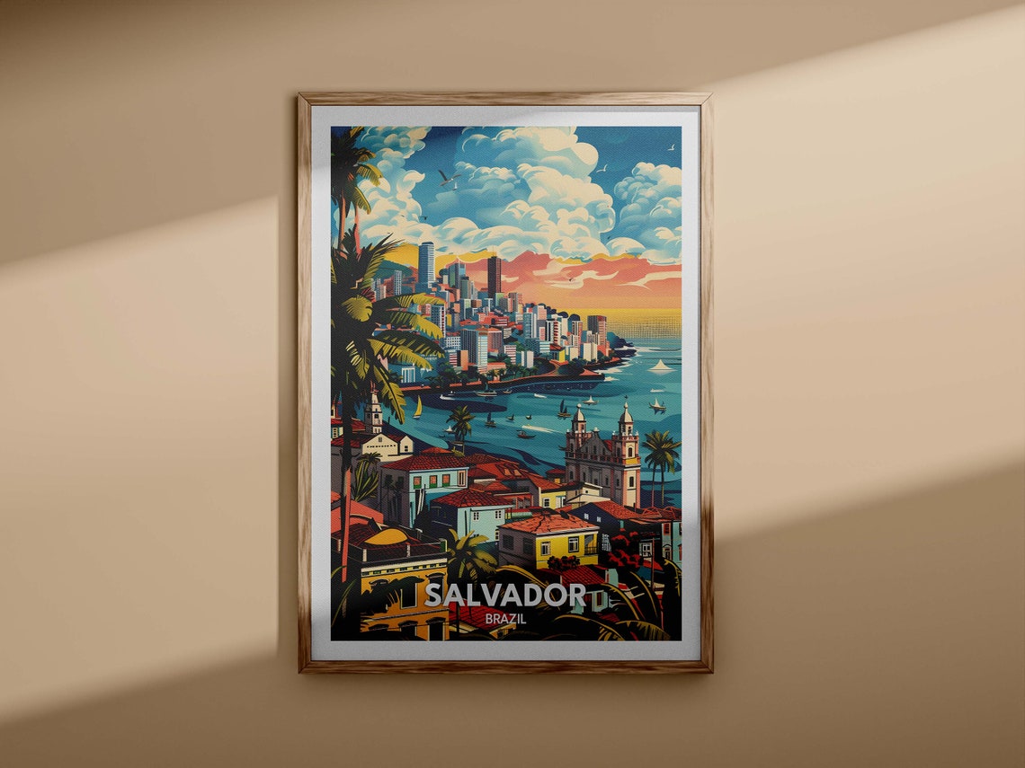 Salvador Print Salvador Travel Poster Brazil Wall Art Print Brazil Home Decor Travel Wall Art Poster Unique City Print - Image 3