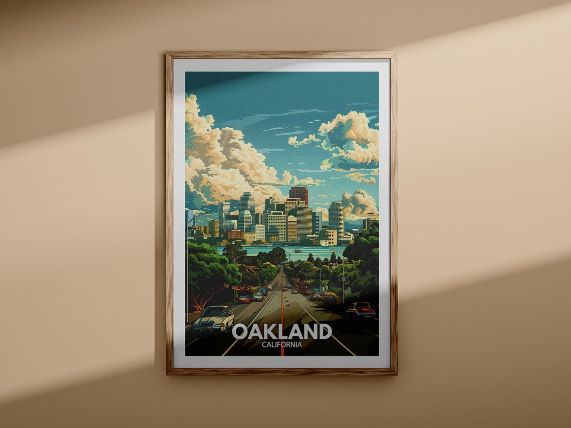 Oakland Print Oakland Travel Poster California Wall Art Print United States Travel Home Decor Usa City Poster - Image 3