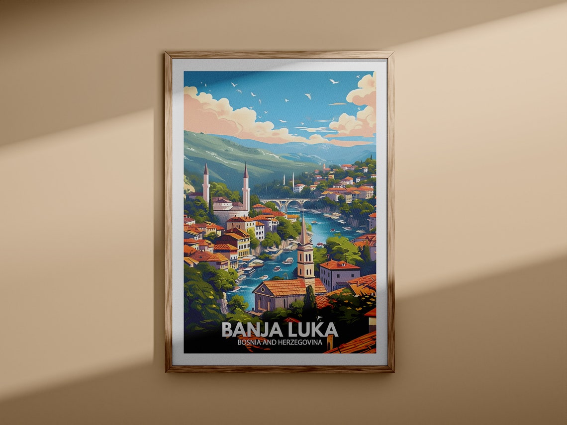 Banja Luka Print Banja Luka Travel Poster Bosnia And Herzegovina Wall Art Print Bosnia And Herzegovina Home Decor Travel Wall Art Decor - Image 3
