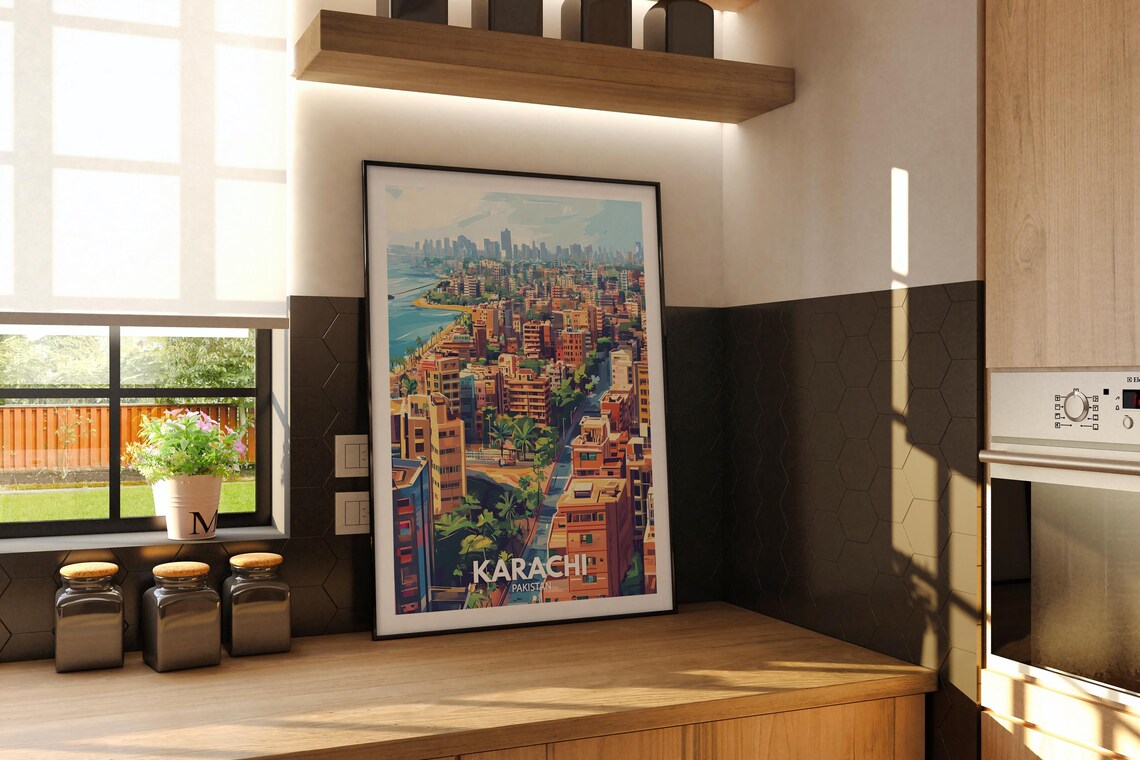 Karachi Art Print Karachi Travel Poster Pakistan Wall Art Print Pakistan Home Decor Travel Wall Art Decor Unique City Poster - Image 2