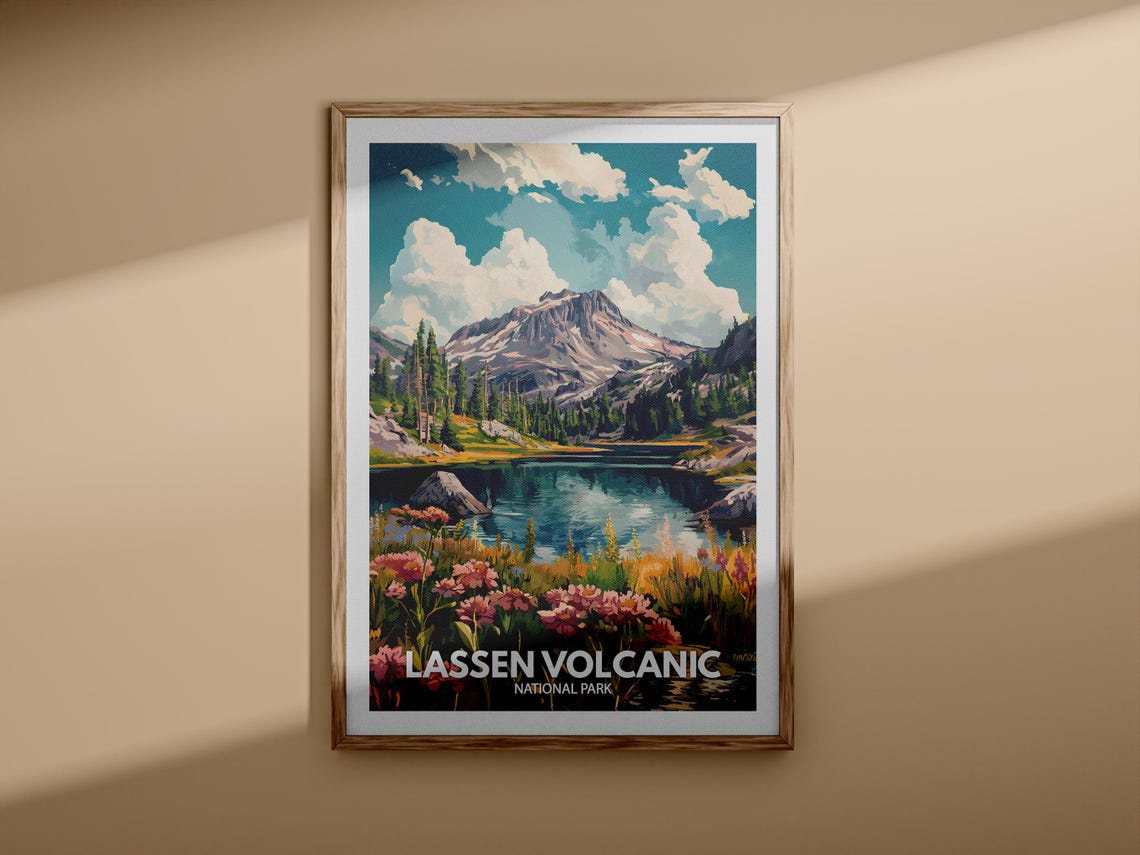 Lassen Volcanic Print Lassen Volcanic National Park Poster United States National Parks Art United States Travel Poster Nature Prints - Image 3