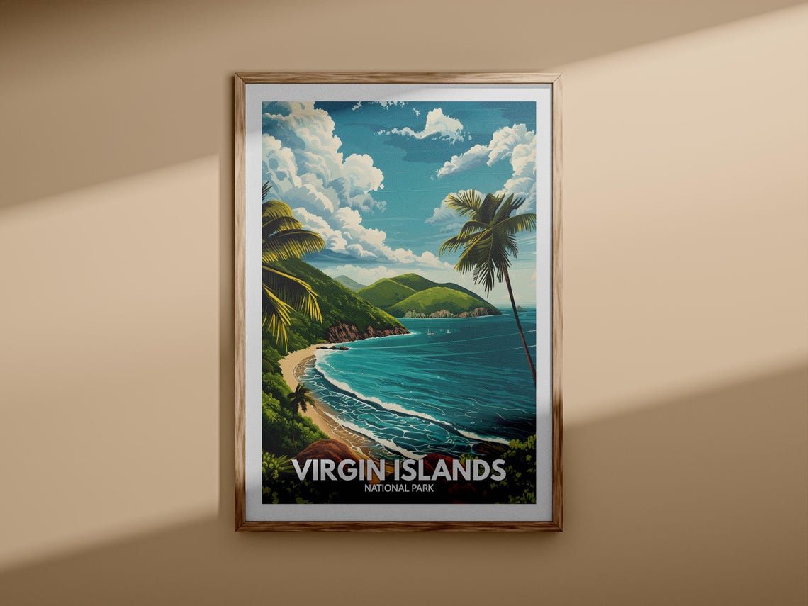 Virgin Islands Print Virgin Islands National Park Poster United States National Parks Art United States Travel Poster Nature Prints - Image 3