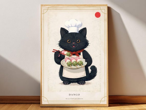 Dango Cat Poster Printable Wall Art Digital Download