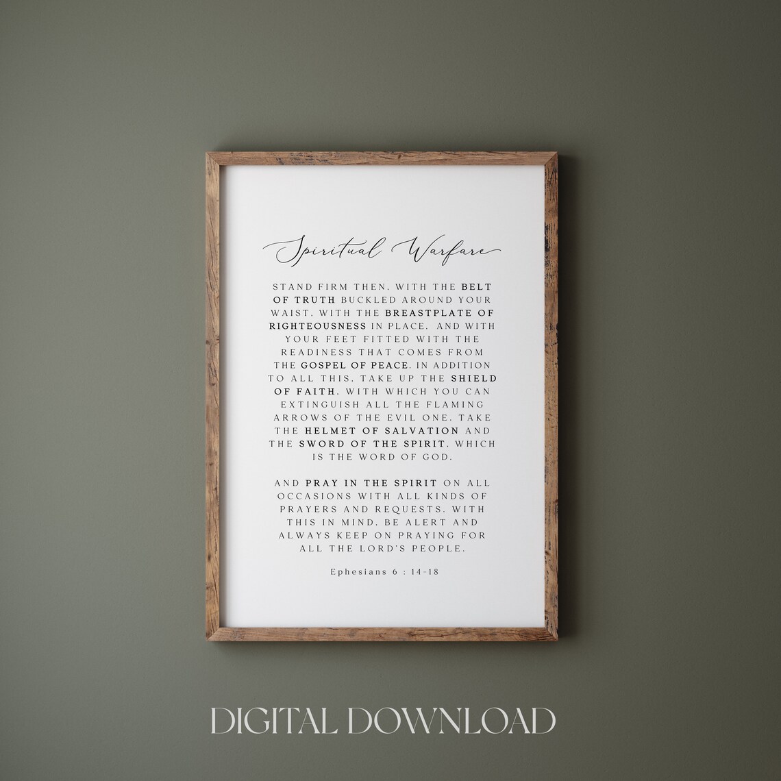 Spiritual Warfare Armor Of God Minimalist Art Print