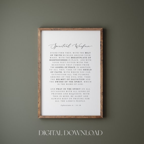 Spiritual Warfare Armor Of God Minimalist Art Print