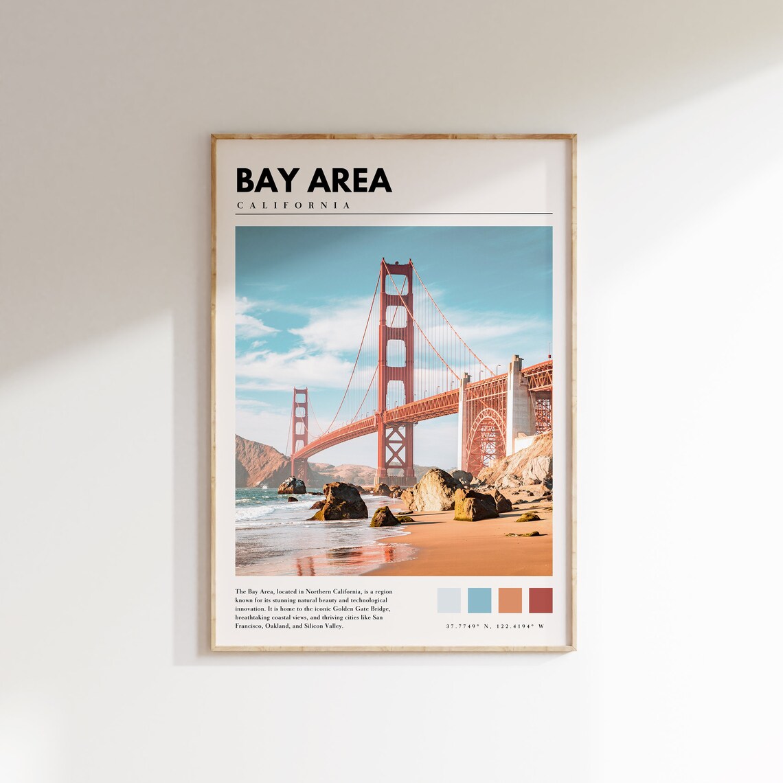 San Francisco Golden Gate Bridge, Bay Area Travel Poster