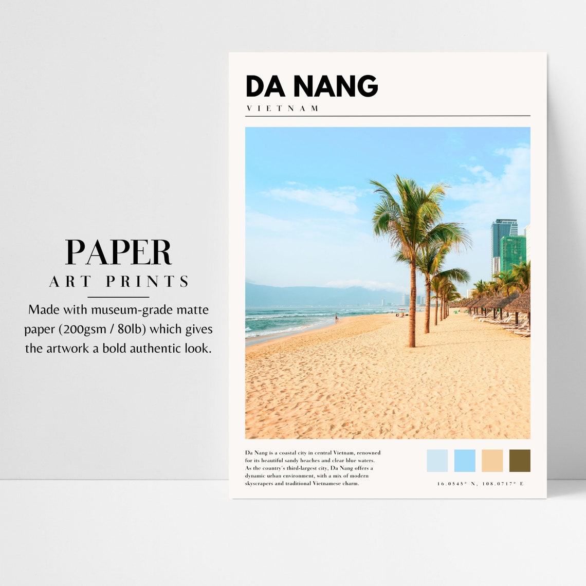 Da Nang Vietnam Beach Palm Trees Turquoise Sea Daytime Poster - Image 3