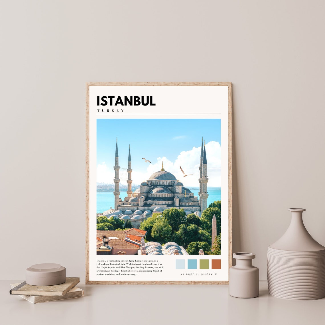 Istanbul Poster with Blue Mosque and Six Minarets by the Bosphorus - Image 4