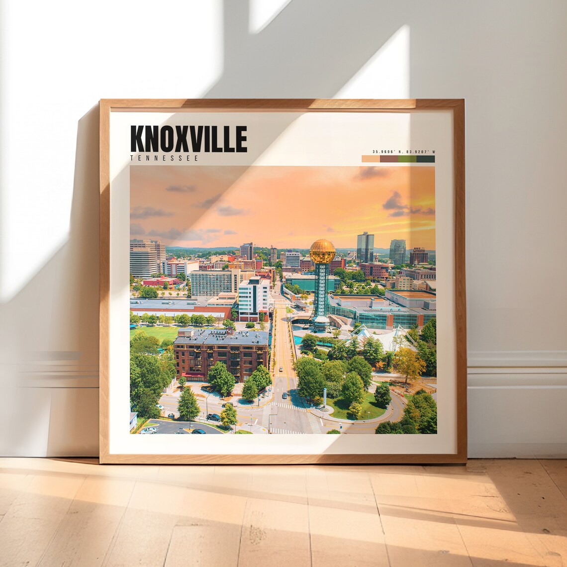 Knoxville Tennessee Golden Sunsphere Sunset Skyline View Poster