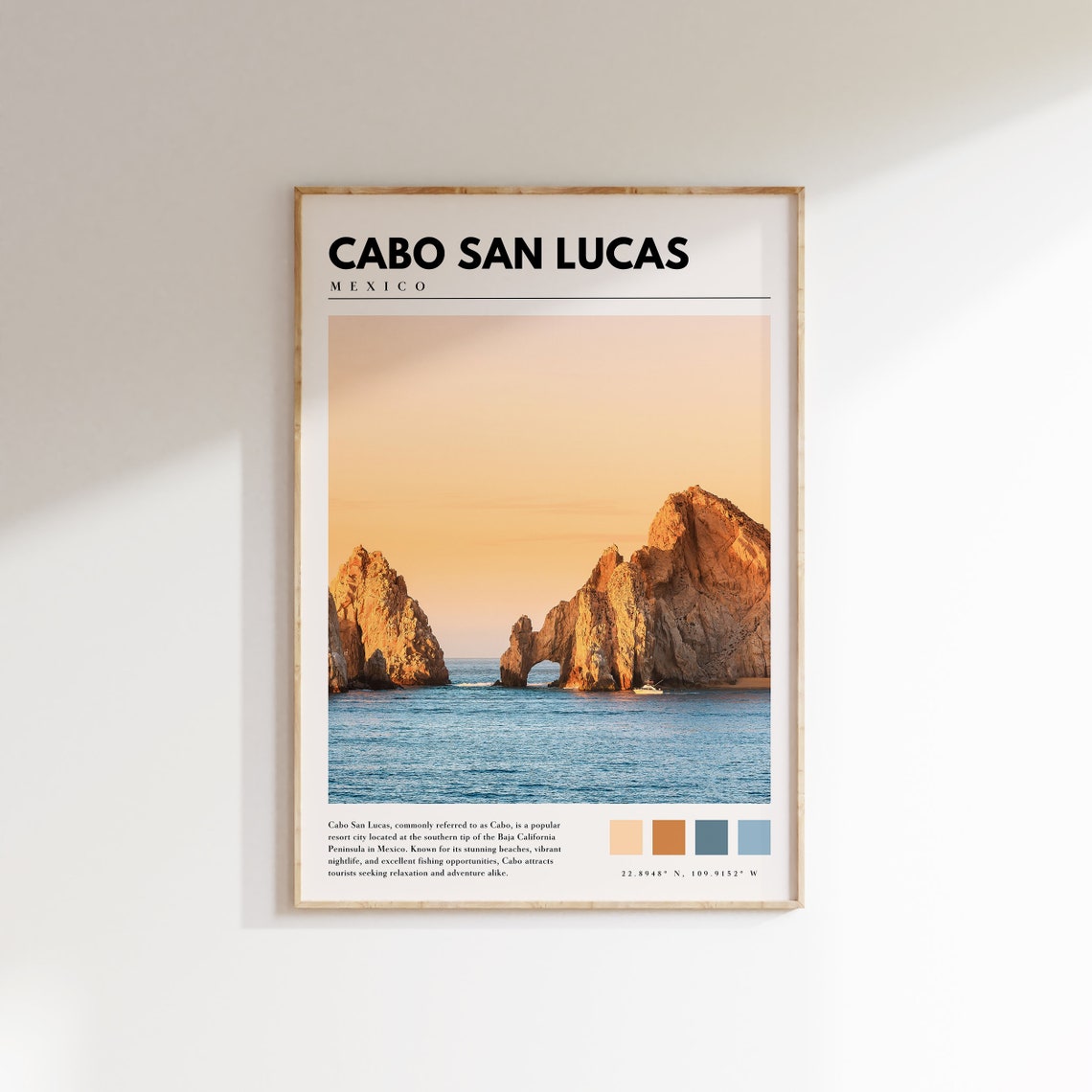 Cabo San Lucas Mexico El Arco Rock Formation Sunset Beach Poster