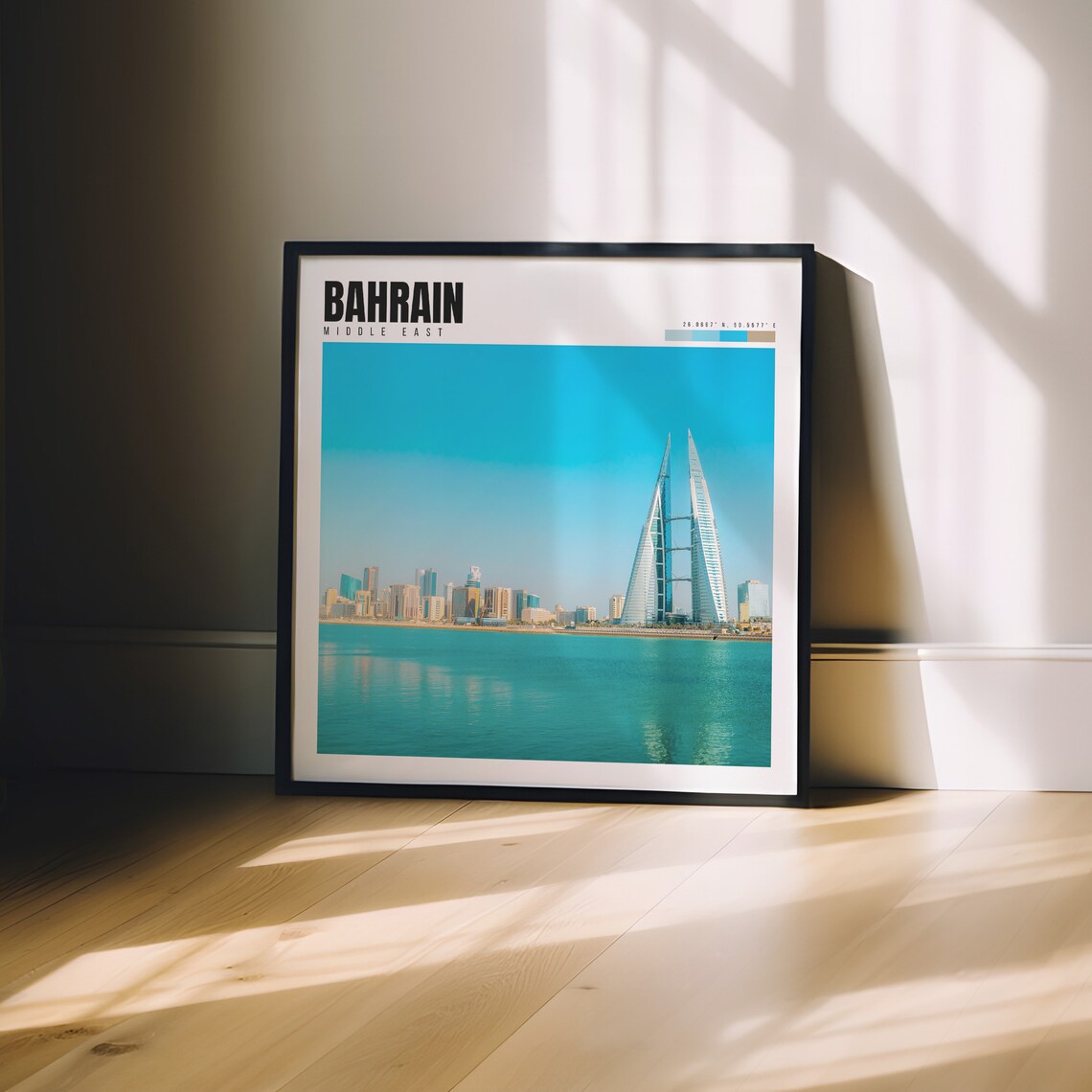 Bahrain Manama World Trade Center Twin Towers Harbor Sea View Poster - Image 3