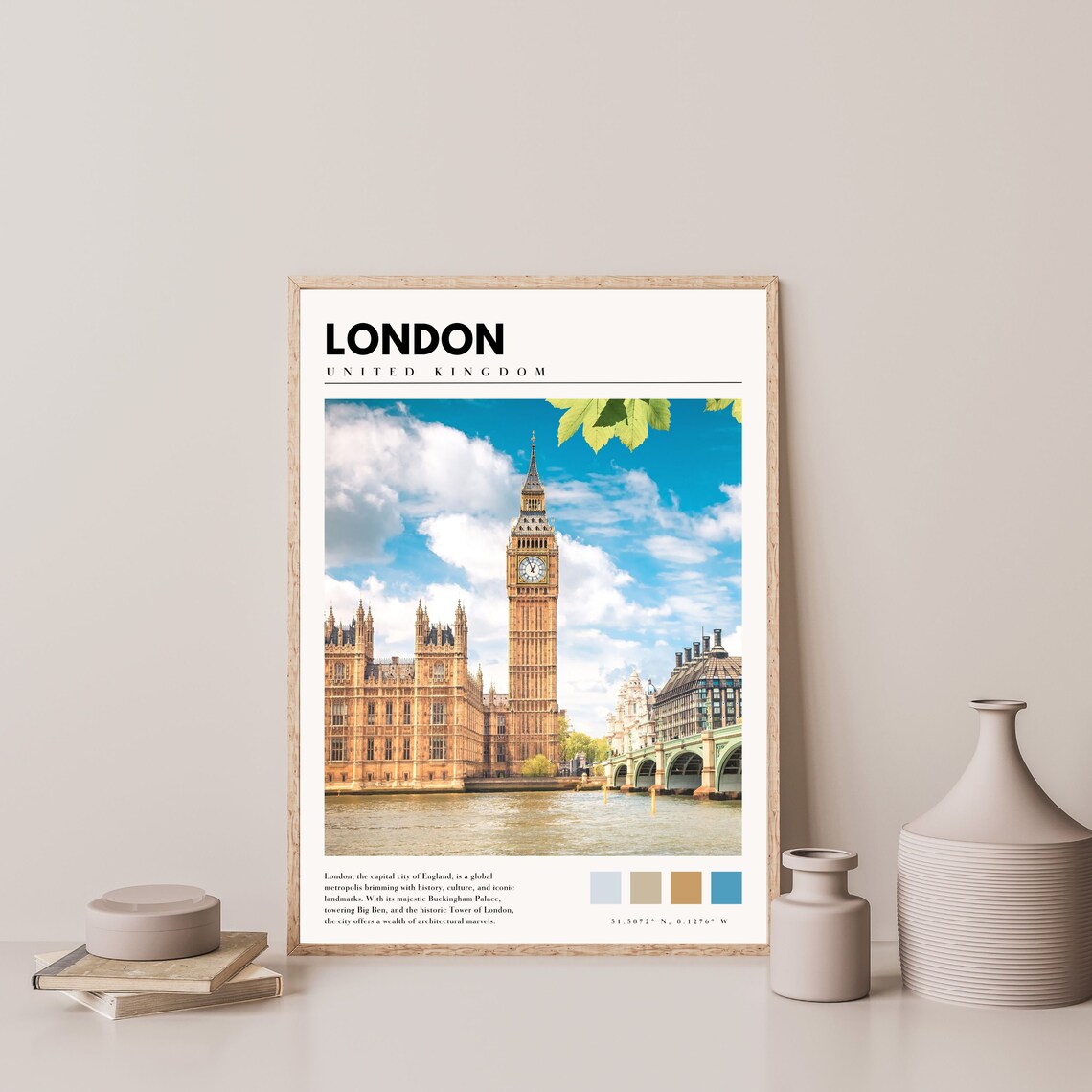 London Big Ben Travel Poster, United Kingdom Wall Art - Image 4