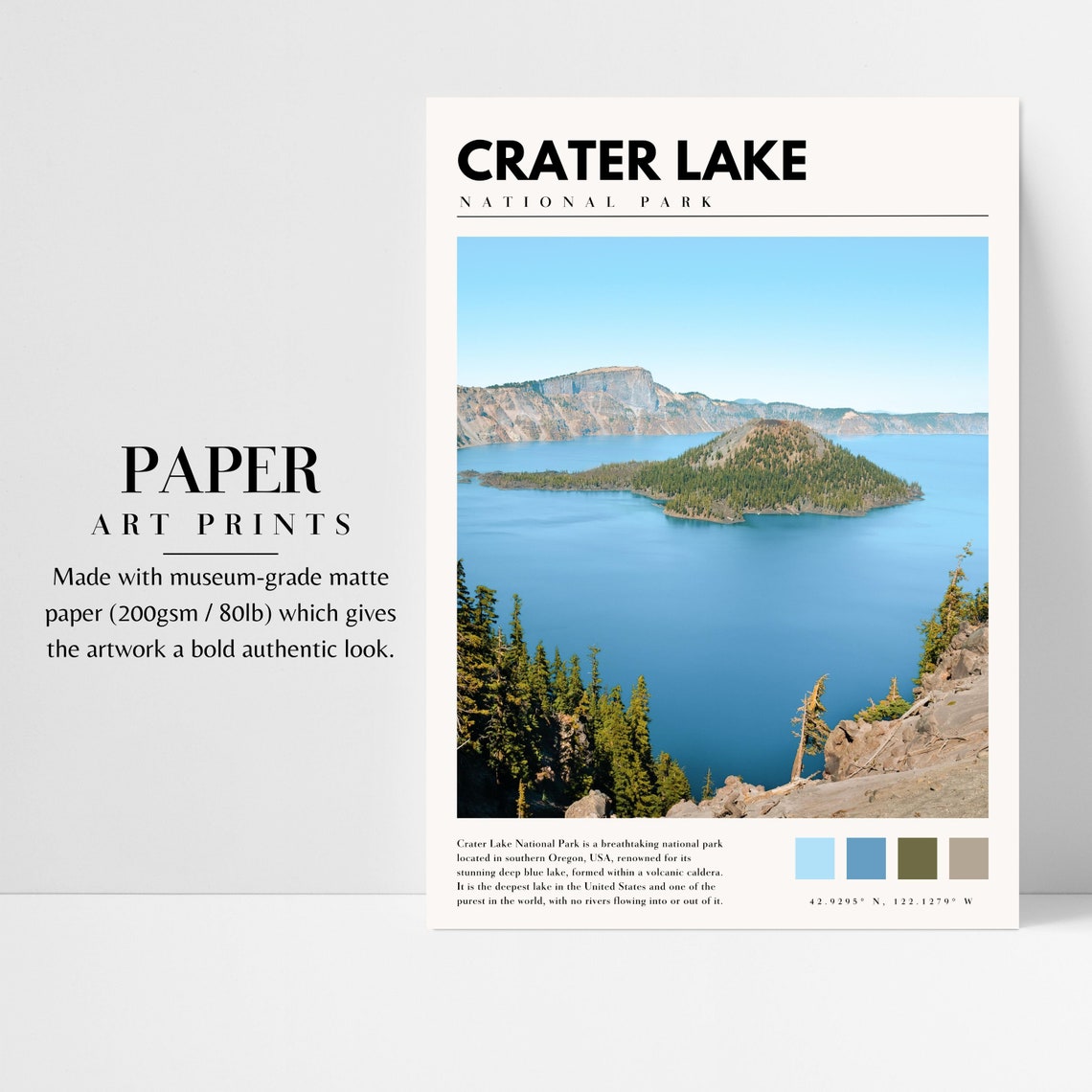 Crater Lake Oregon Photography Poster - Image 3