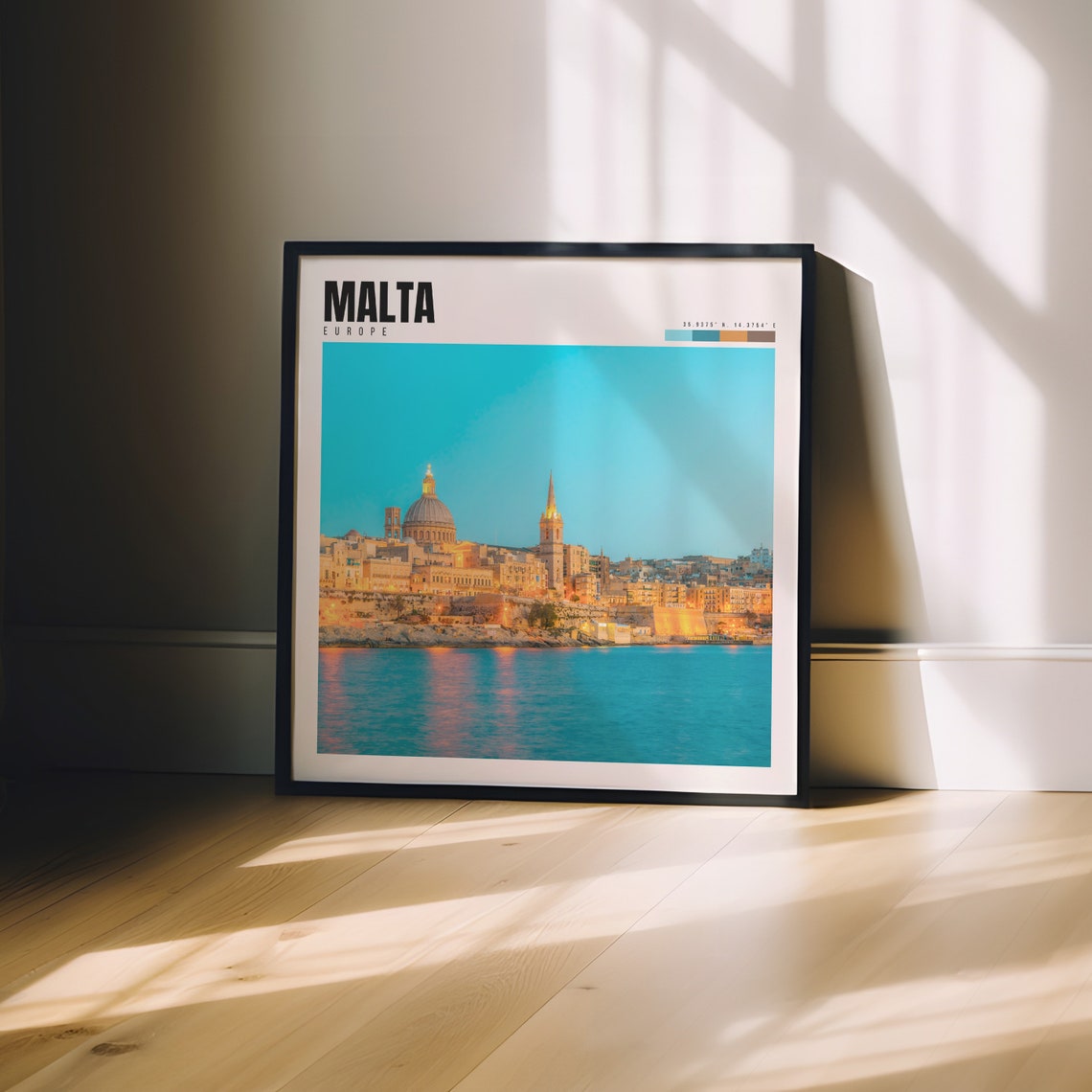 Malta Poster with Valletta Skyline and Grand Harbour at Blue Hour - Image 3