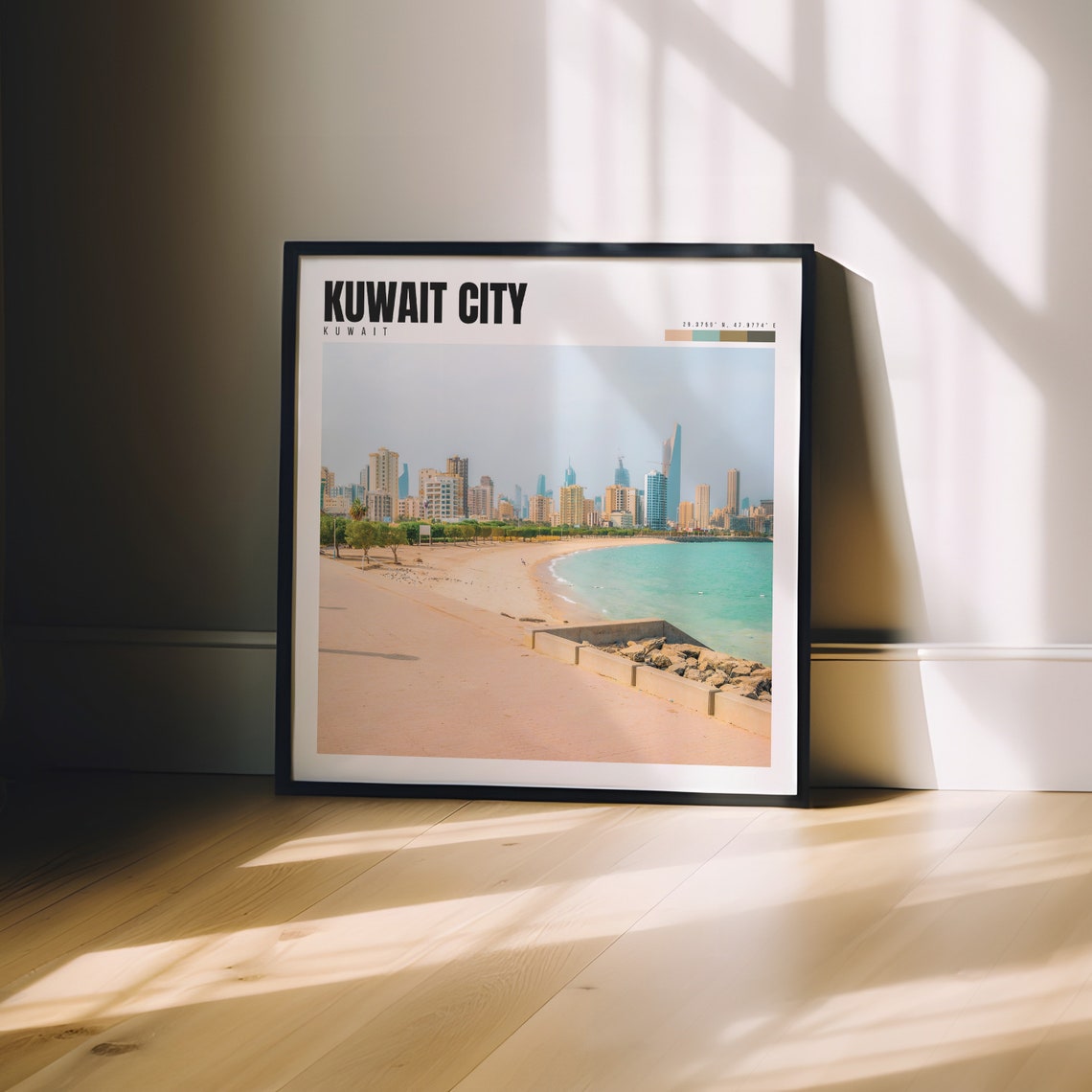 Kuwait City Kuwait Beachfront Skyline Corniche Turquoise Sea Poster - Image 3