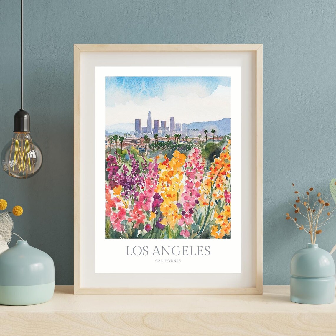 Los Angeles California Watercolor Poster Print - Image 2