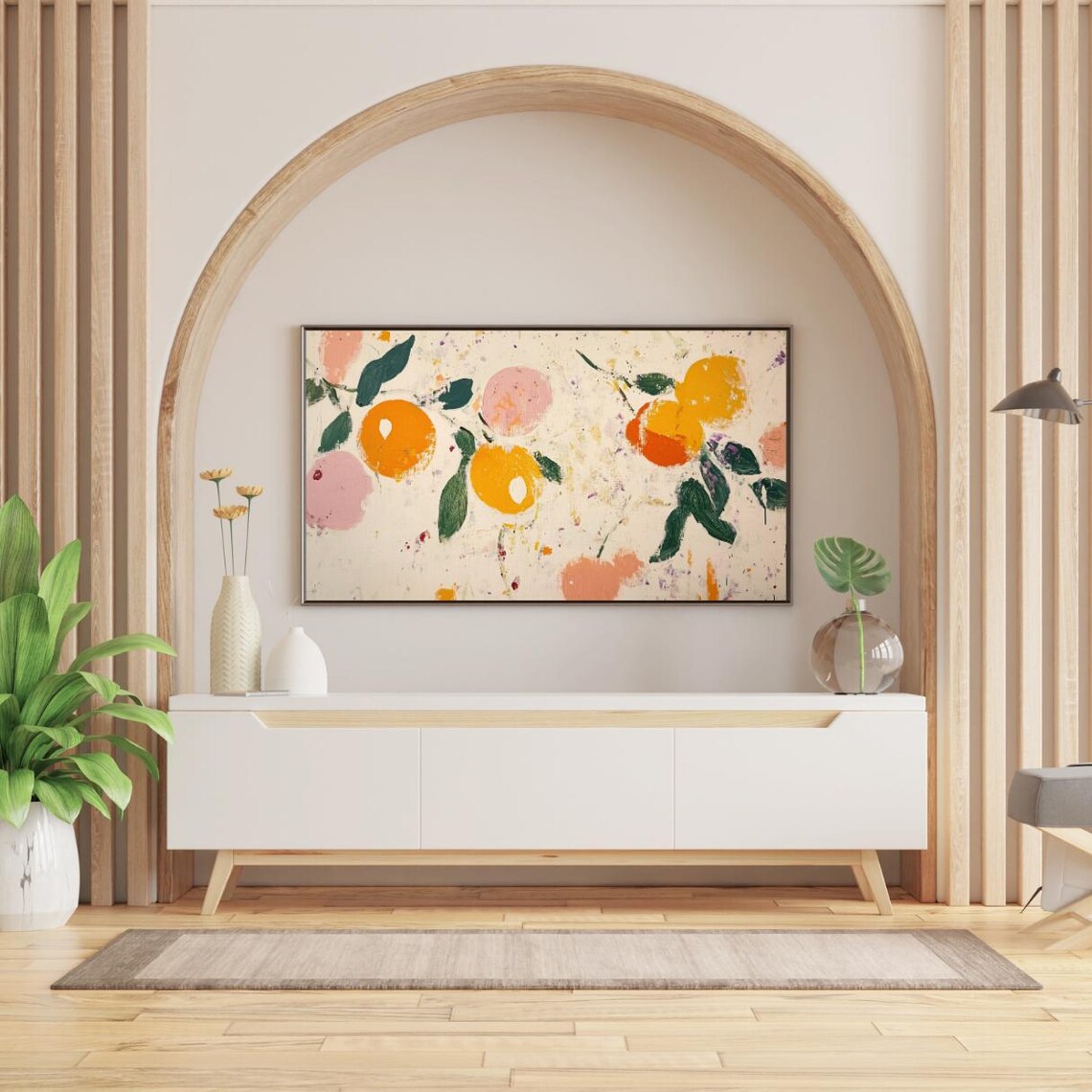 Neutral Abstract Fruits Vintage Fauvism Art Print - Image 2