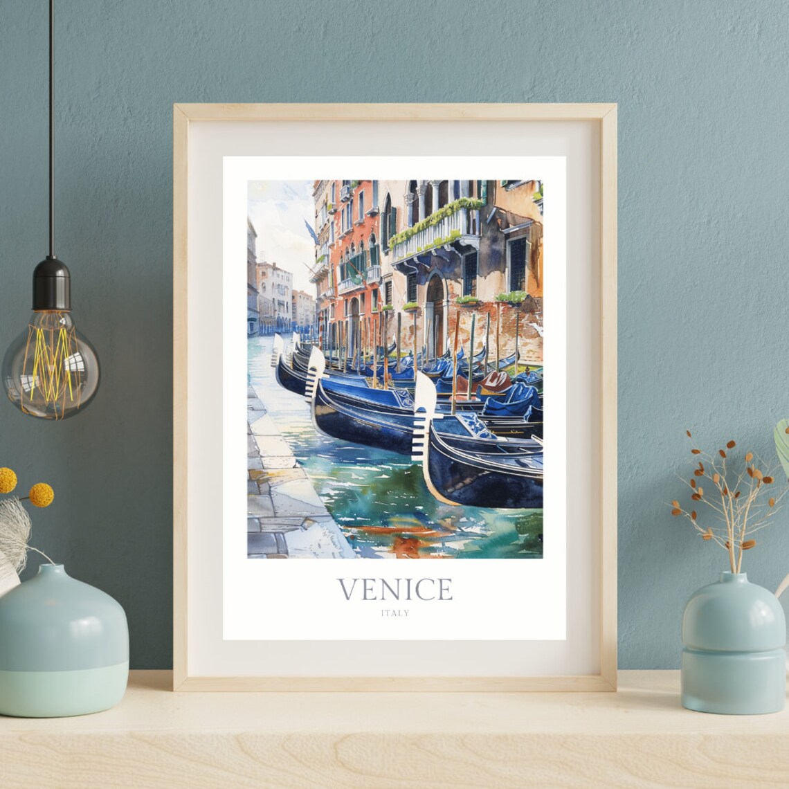 Venice Italy Watercolor Art Print, Travel Poster - Image 2