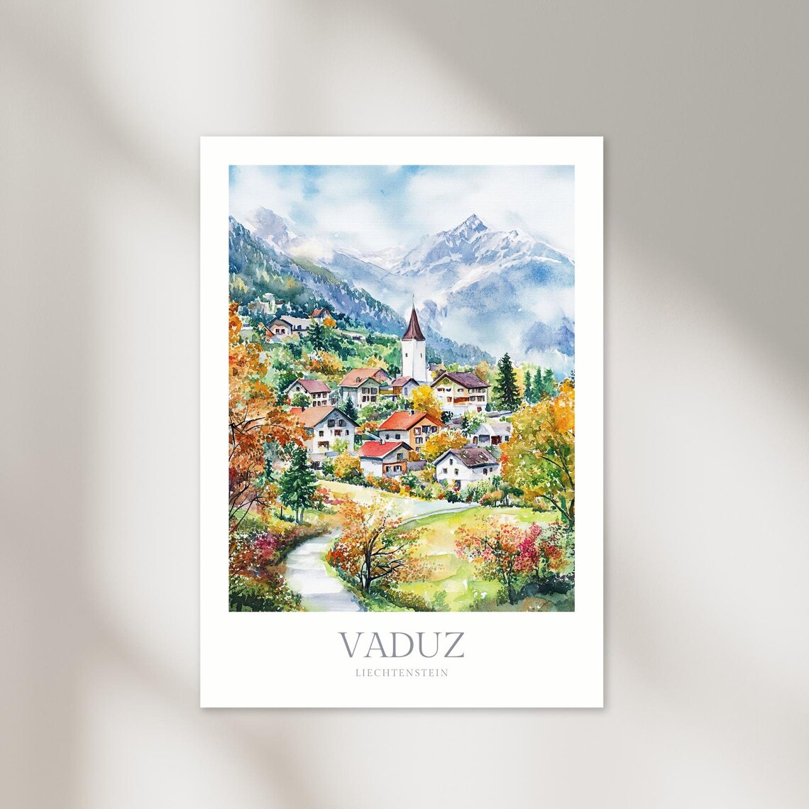 Vaduz Liechtenstein Watercolor Art Print