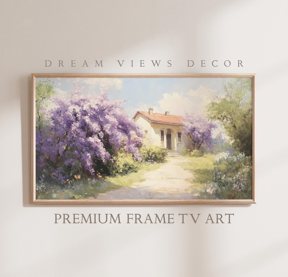 Lilac Garden Vintage Oil Painting Art Print
