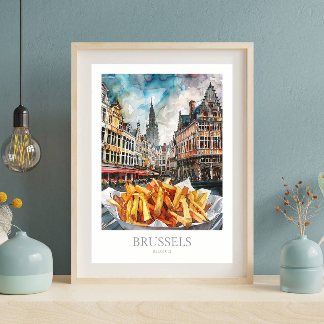 Brussels Belgium Watercolor Poster, Travel Poster - Image 2
