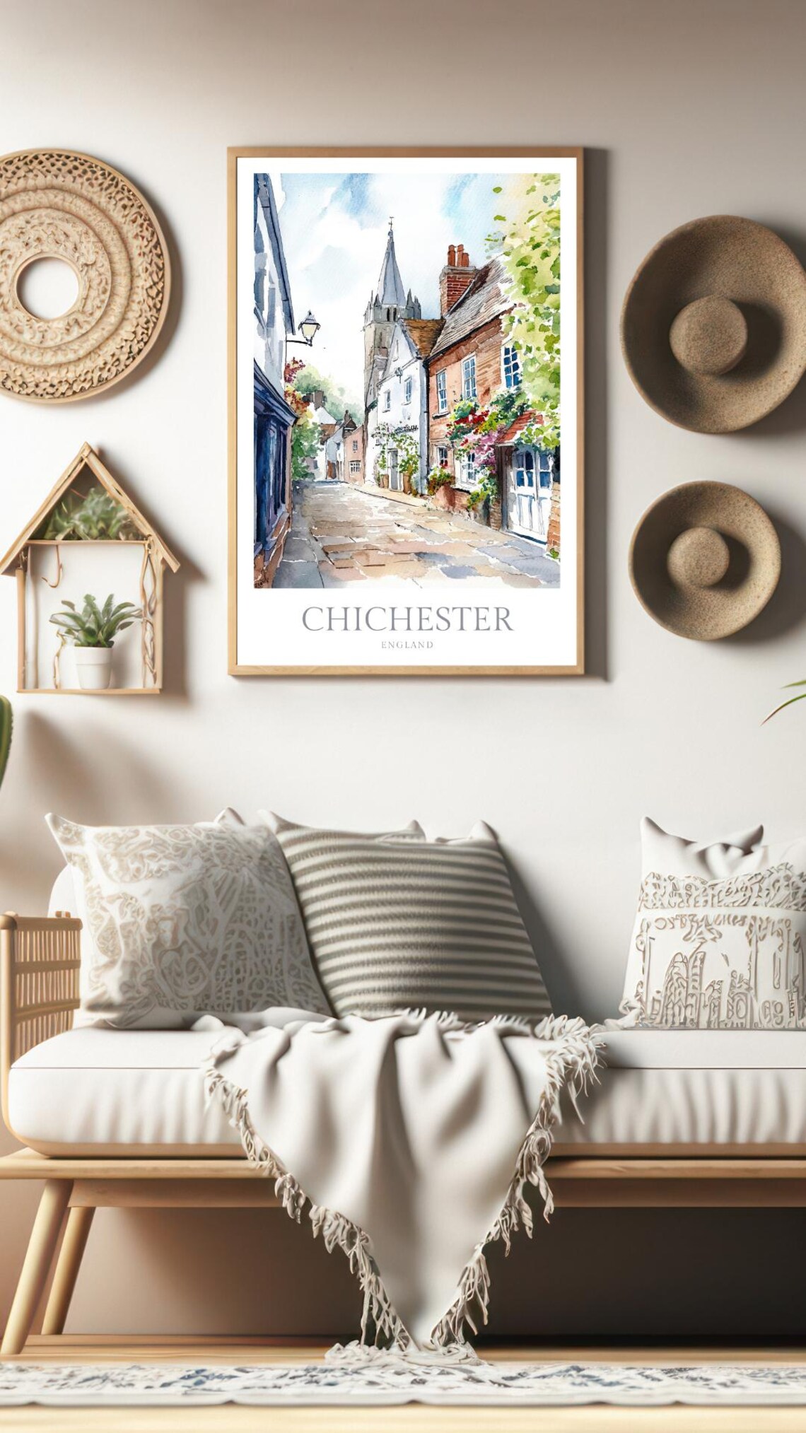 Chichester England Watercolor Poster Print - Image 2